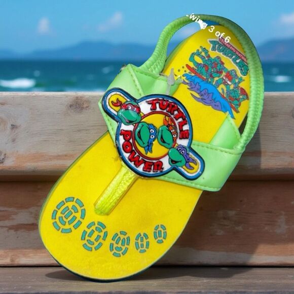VHTF NWT 1991 Vintage TMNT Teenage Mutant Ninja Turtles Vintage  Sandals Size 9 - Picture 7 of 7